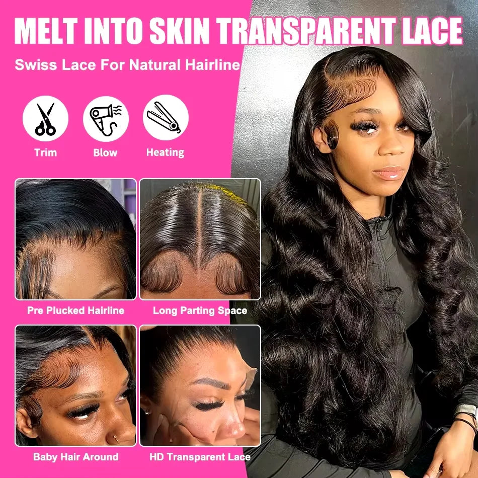 300% Density Vietnamese 13X6  Body Wave 100% Human Hair Wigs Pre Plucked Lace Frontal Wigs For Women 5x5 Glueless Wigs No Glue