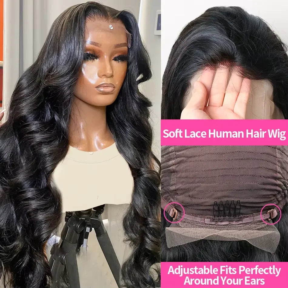 300% Density Vietnamese 13X6  Body Wave 100% Human Hair Wigs Pre Plucked Lace Frontal Wigs For Women 5x5 Glueless Wigs No Glue