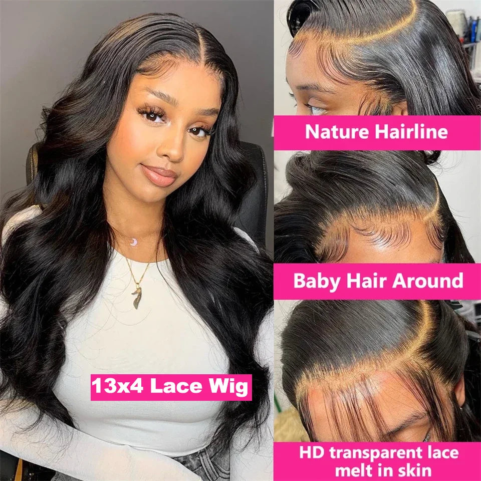 300% Density Vietnamese 13X6  Body Wave 100% Human Hair Wigs Pre Plucked Lace Frontal Wigs For Women 5x5 Glueless Wigs No Glue