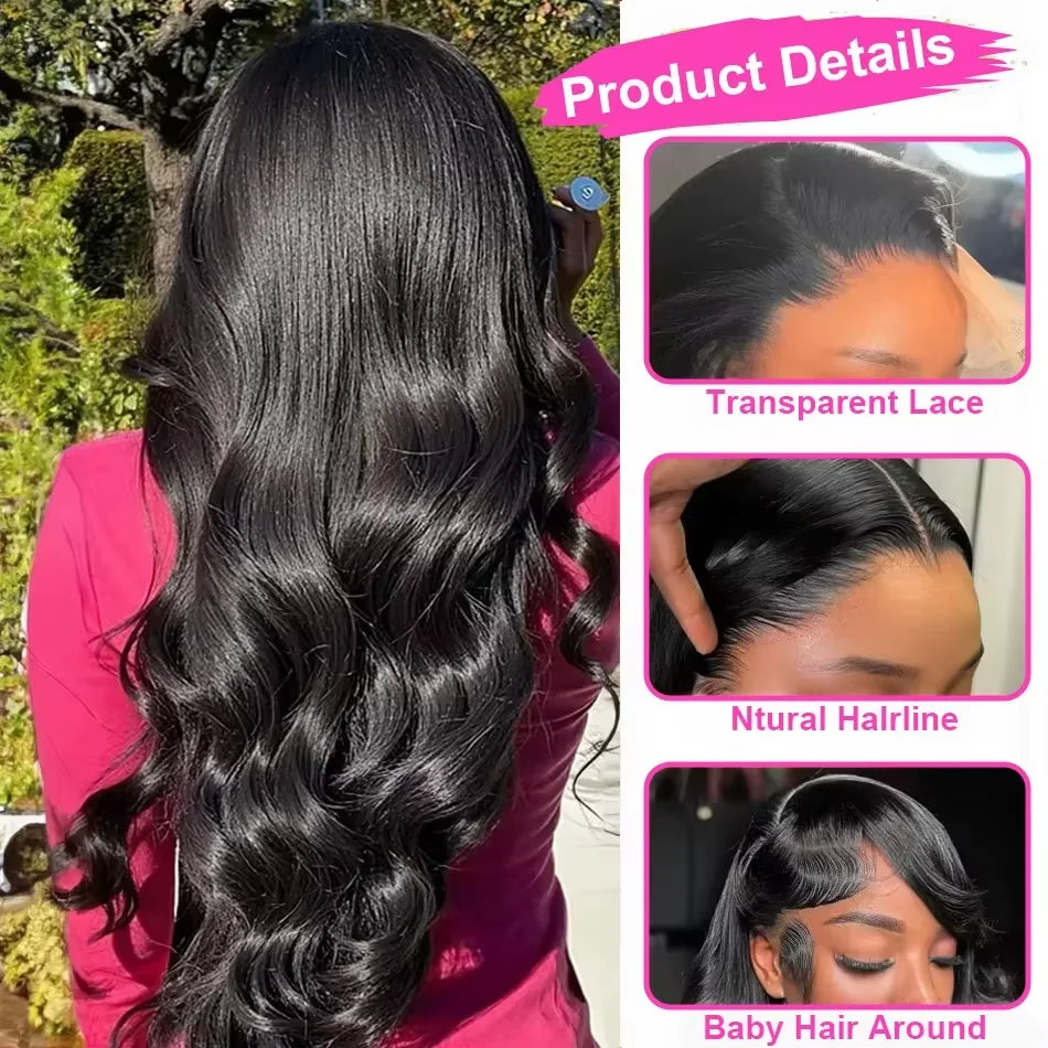 300% Density Vietnamese 13X6  Body Wave 100% Human Hair Wigs Pre Plucked Lace Frontal Wigs For Women 5x5 Glueless Wigs No Glue