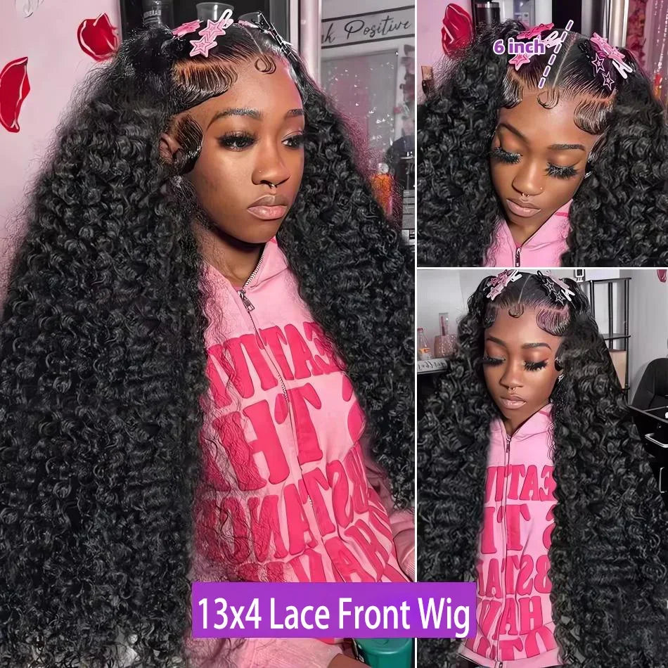 280% High Density 3C4A Burmese Curly Human Hair Wigs HD Transparent 13x4 13X6 Lace Front Wigs for Women Brazilian 100% Raw Hair