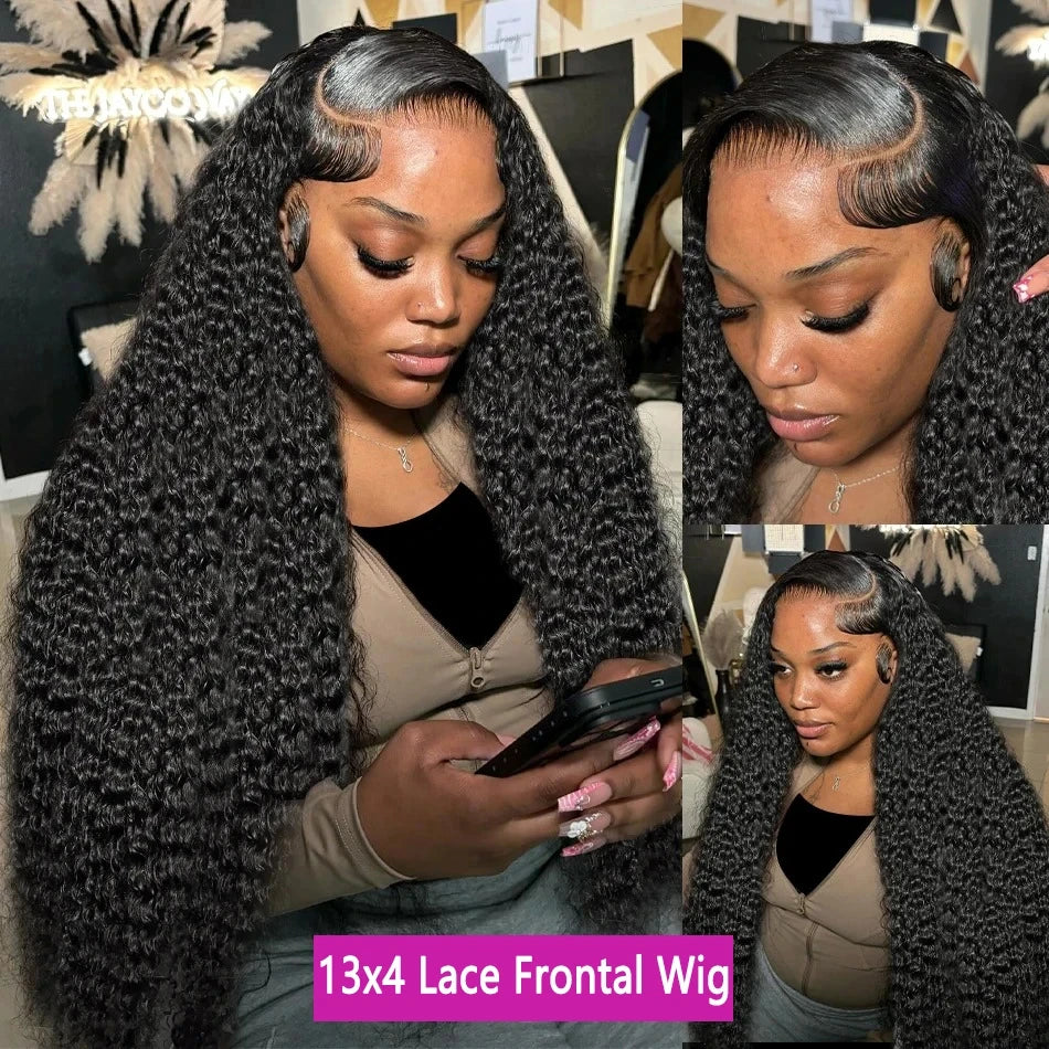 Deep Wave Human Hair Wigs 13X6 Hd Lace Frontal Wig Water Wave Lace Front Wigs Curly Brazilian Wigs 250 Density 40 Inch For Wome