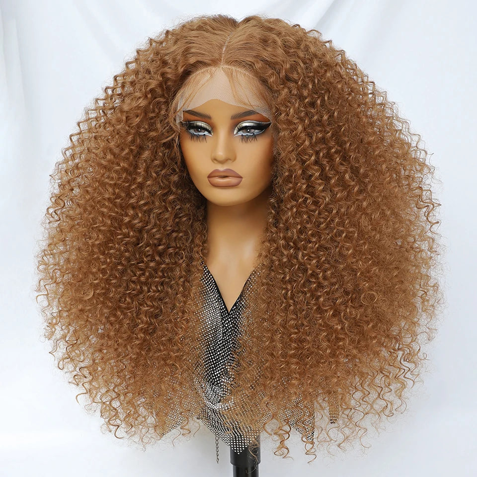 24 Inch Jerry Curl Synthetic Lace Wigs Ombre Burgundy Kinky Curly Wigs For Afro Female Black Latisha Lace Front Wigs For Woman