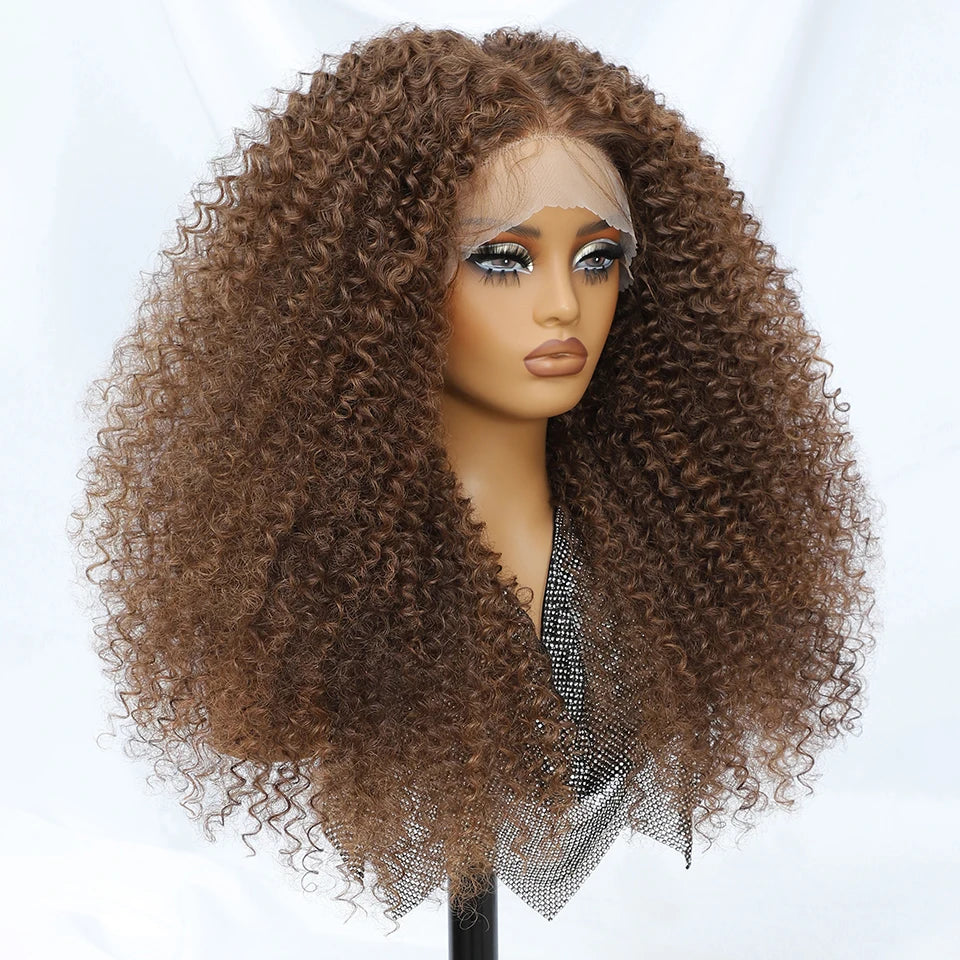 24 Inch Jerry Curl Synthetic Lace Wigs Ombre Burgundy Kinky Curly Wigs For Afro Female Black Latisha Lace Front Wigs For Woman