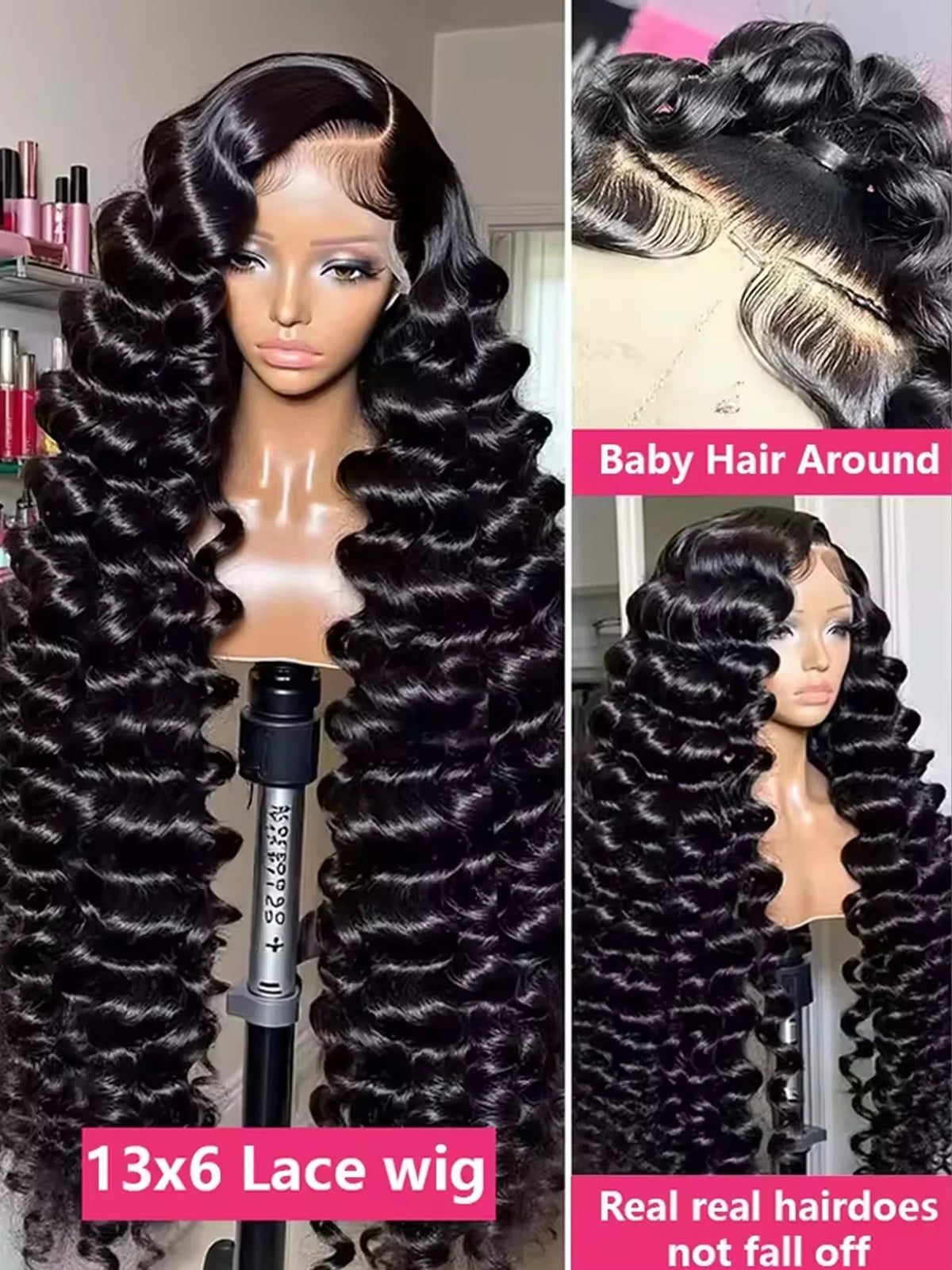 FRIZIRA 250% 30 40 Inch Loose Deep Wave 13x6 HD Lace Front Human Hair Wigs Pre Plucked Wigs13x4 Handmade Curly Lace Frontal Wigs