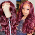 European Style Wine Red Big Wave Curly Hair Women's Full Wig High-temperature Silk Daily Wear Festival Party Supplies Long Wigs