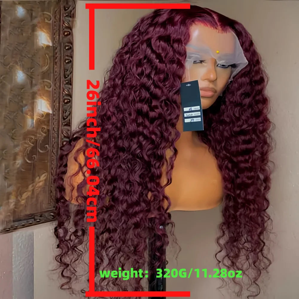 180density Long 26inch Lace Front Wigs Kinky Curly Synthetic Deep Water Wave For Black Women Pre Plucked With Baby Hair