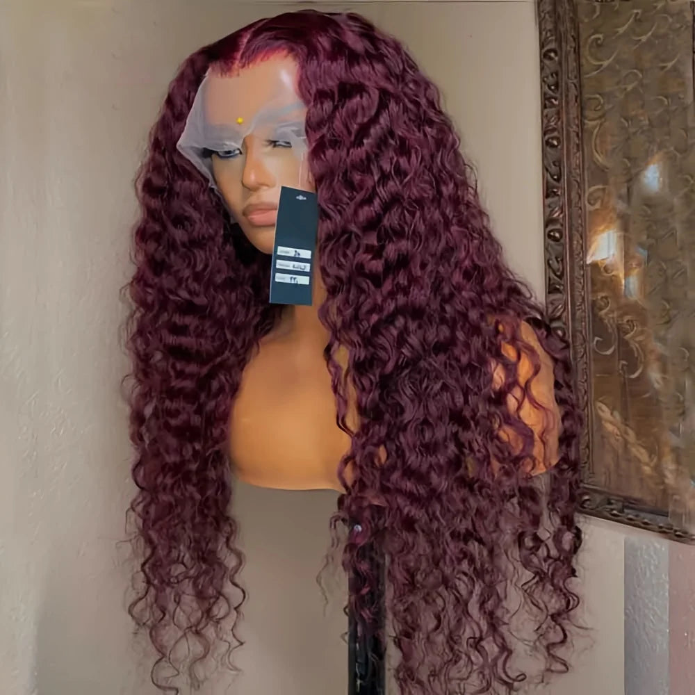 180density Long 26inch Lace Front Wigs Kinky Curly Synthetic Deep Water Wave For Black Women Pre Plucked With Baby Hair