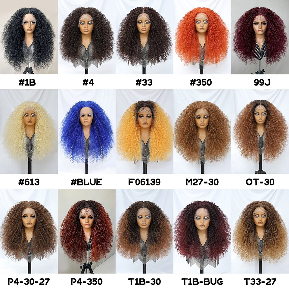24 Inch Jerry Curl Synthetic Lace Wigs Ombre Burgundy Kinky Curly Wigs For Afro Female Black Latisha Lace Front Wigs For Woman
