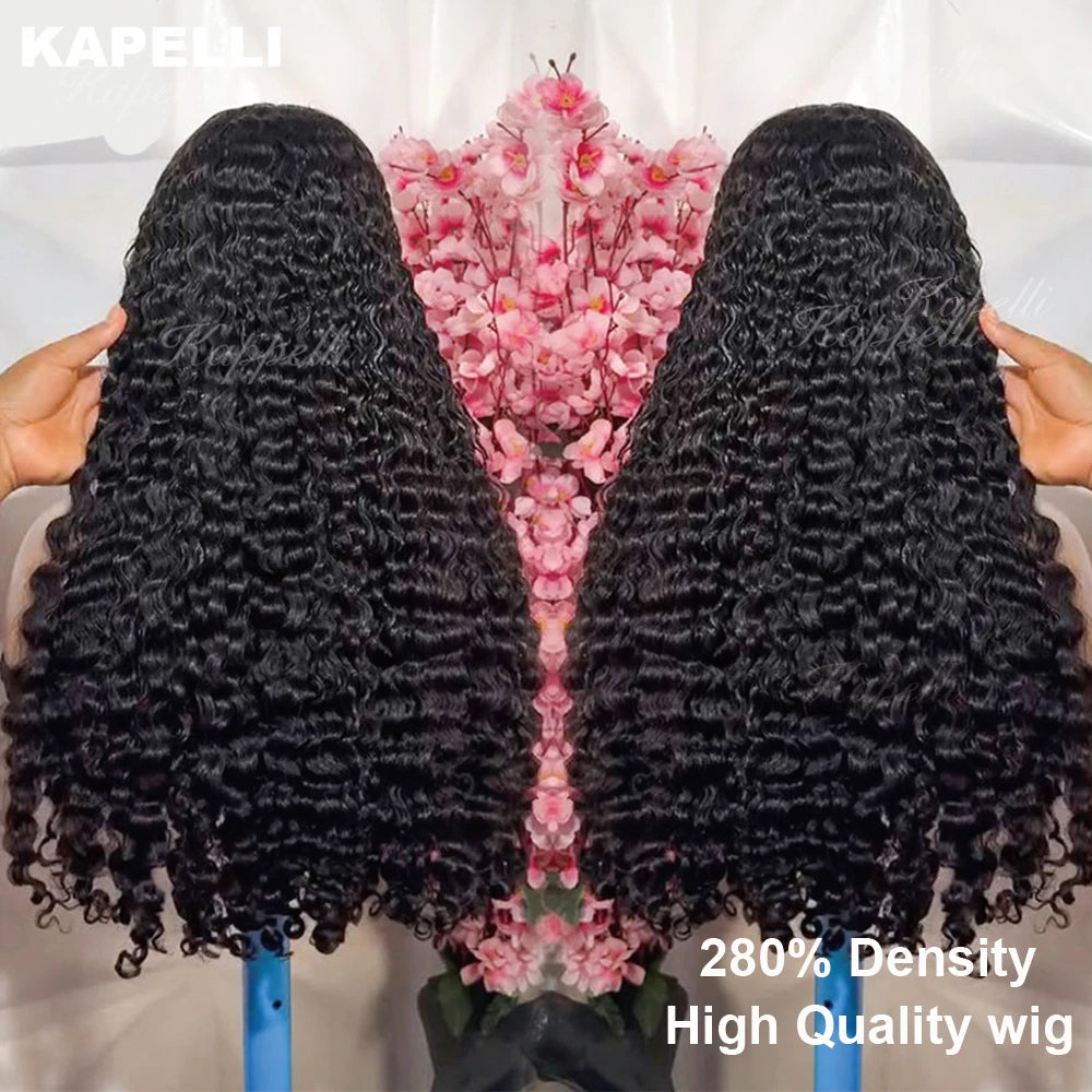 280% High Density 3C4A Burmese Curly Human Hair Wigs HD Transparent 13x4 13X6 Lace Front Wigs for Women Brazilian 100% Raw Hair