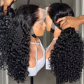 Deep Wave Transparent 13x4 Lace Frontal Wig Malaysian Curly Glueless Lace Front Human Hair Wigs For Women Virgin Wigs Human Hair