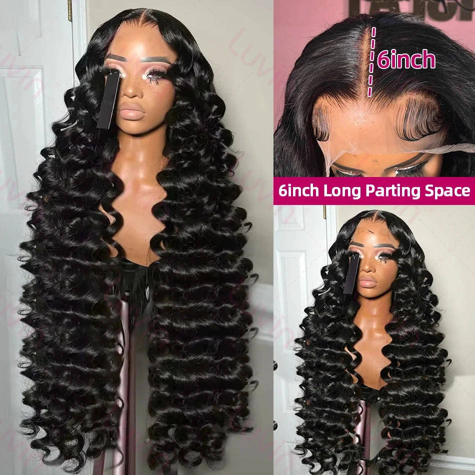 250 Density Burmese Curly Hair Wig 30 40 Inch Loose Wave 13x6 HD Lace Front Human Hair Wigs 13x4 Deep Wave Frontal Wig For Women