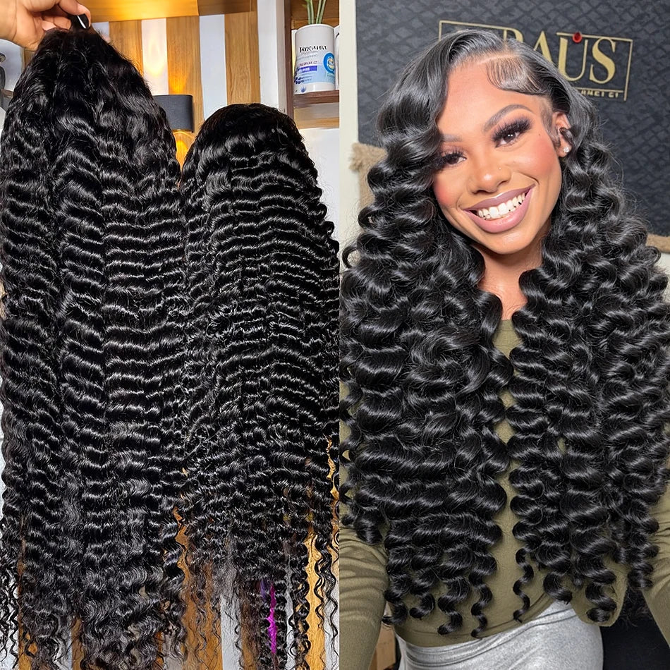 FRIZIRA 250% 30 40 Inch Loose Deep Wave 13x6 HD Lace Front Human Hair Wigs Pre Plucked Wigs13x4 Handmade Curly Lace Frontal Wigs