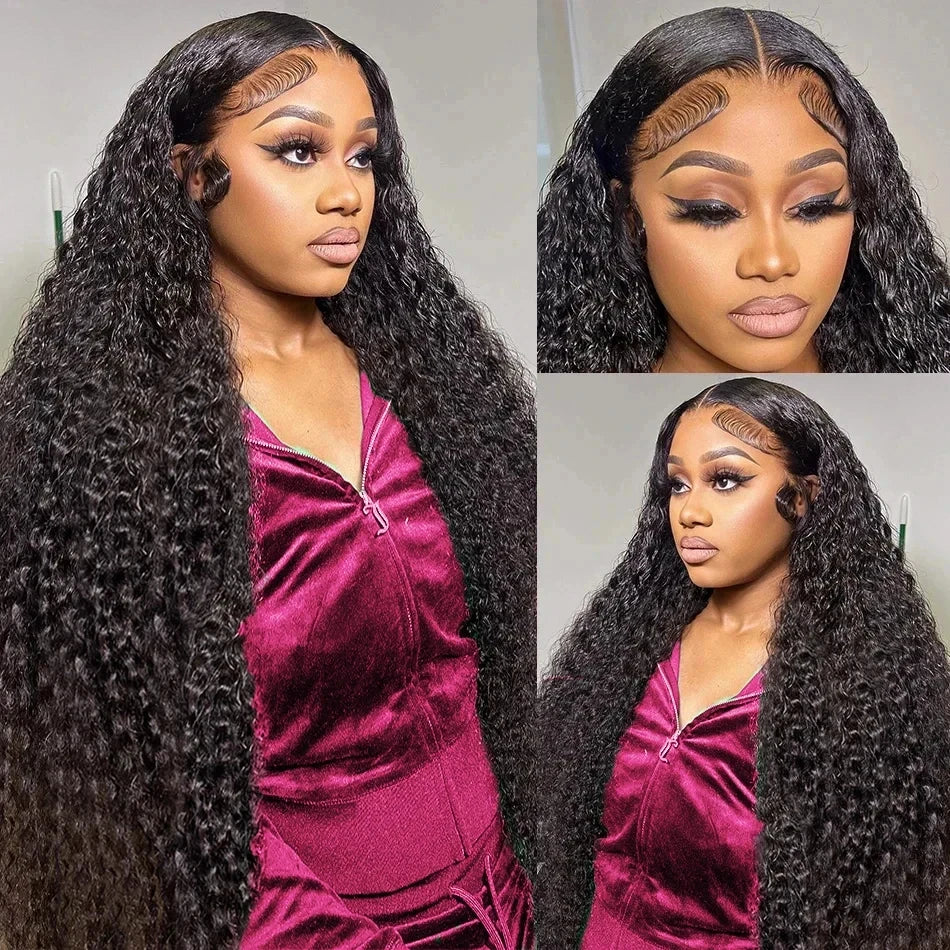 Deep Wave Human Hair Wigs 13X6 Hd Lace Frontal Wig Water Wave Lace Front Wigs Curly Brazilian Wigs 250 Density 40 Inch For Wome