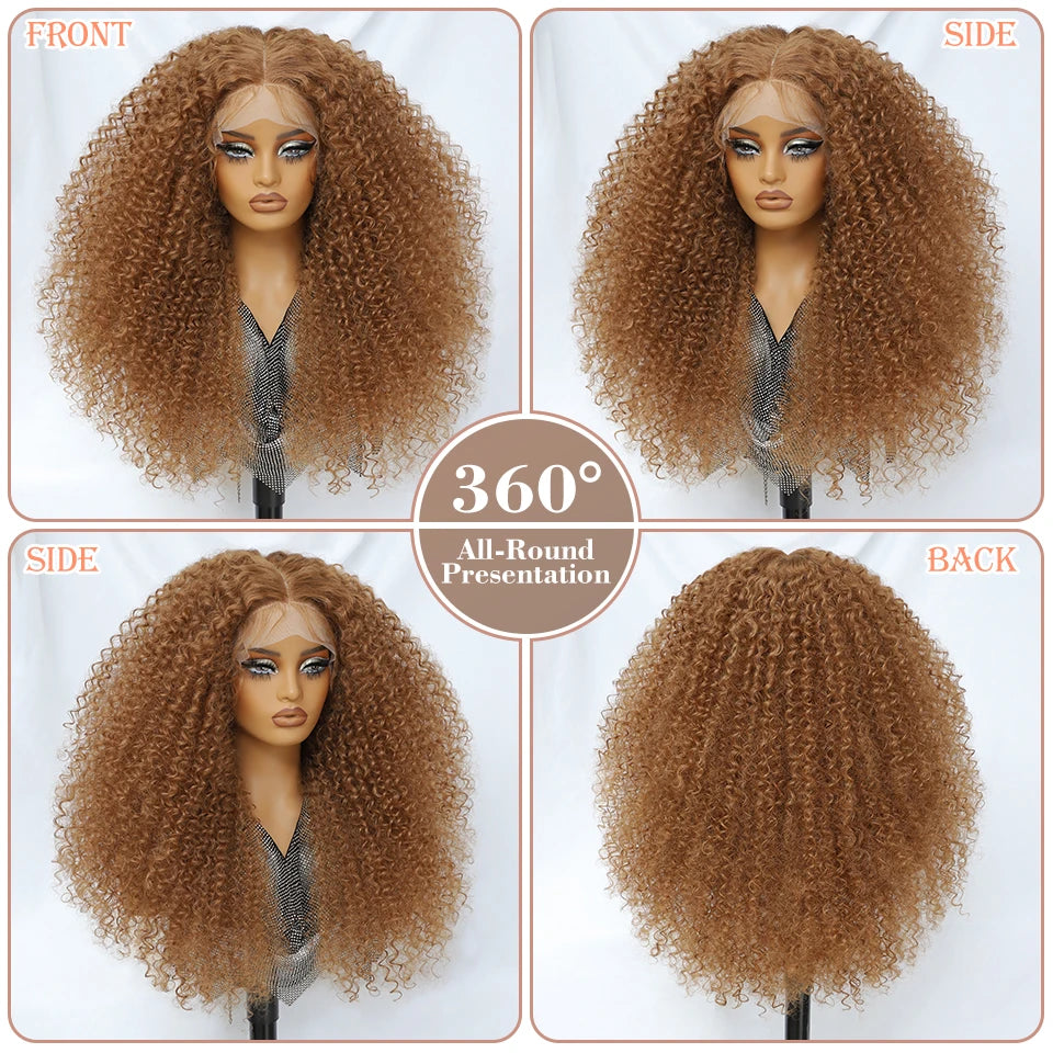 24 Inch Jerry Curl Synthetic Lace Wigs Ombre Burgundy Kinky Curly Wigs For Afro Female Black Latisha Lace Front Wigs For Woman