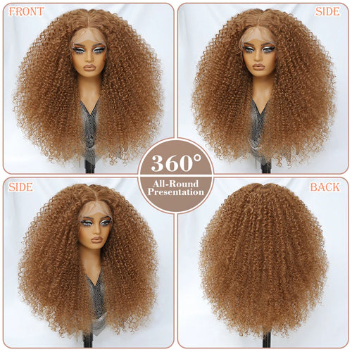 24 Inch Jerry Curl Synthetic Lace Wigs Ombre Burgundy Kinky Curly Wigs For Afro Female Black Latisha Lace Front Wigs For Woman