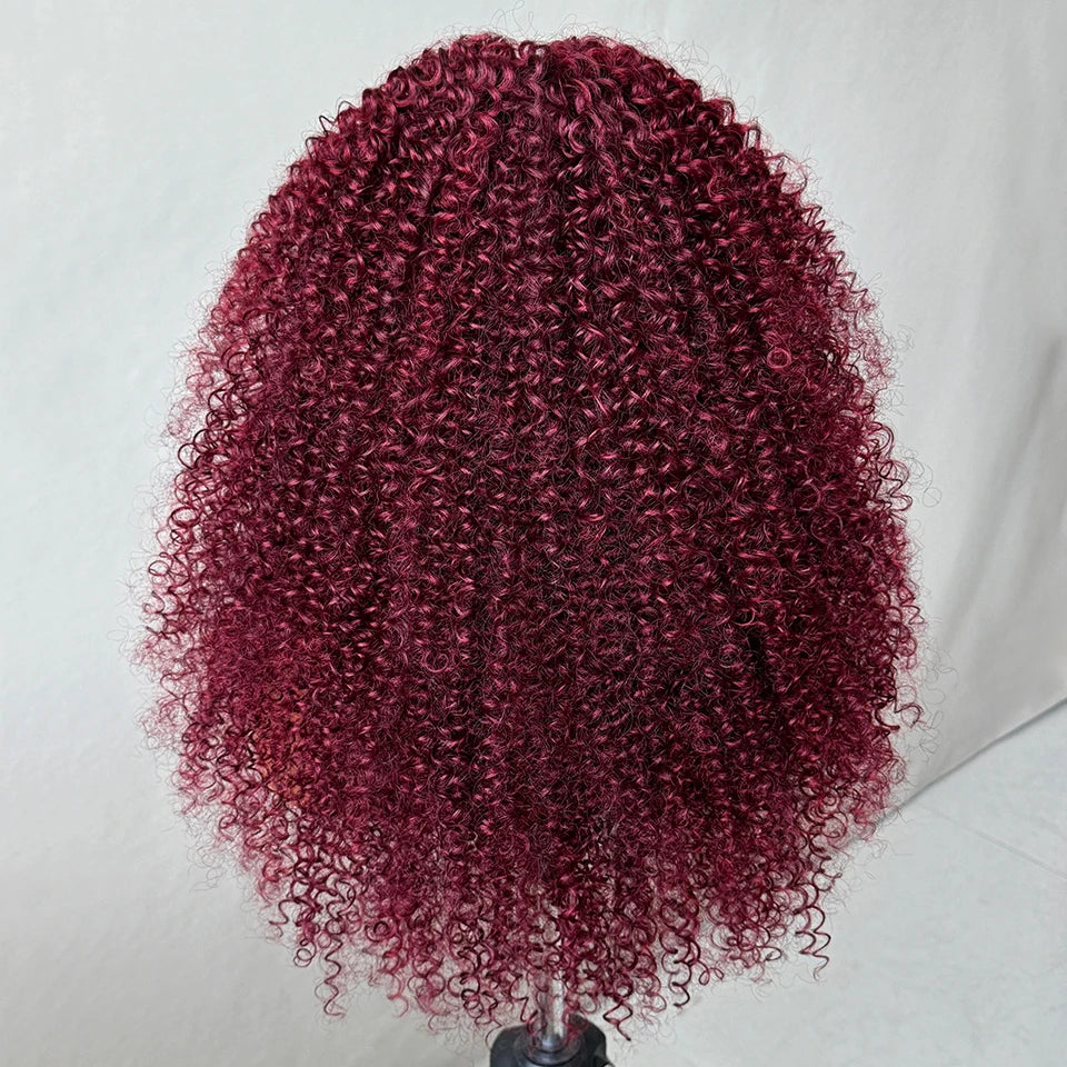 24 Inch Jerry Curl Synthetic Lace Wigs Ombre Burgundy Kinky Curly Wigs For Afro Female Black Latisha Lace Front Wigs For Woman