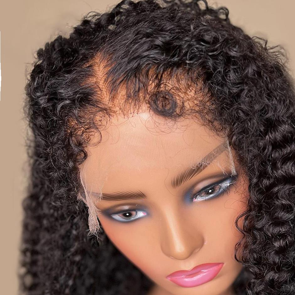 34in 250% Curly Baby Hair Wig 13x6 HD Lace Front Human Hair Wigs Kinky Curly Pre plucked 4x4 HD Closure Wig For Women Water Wave