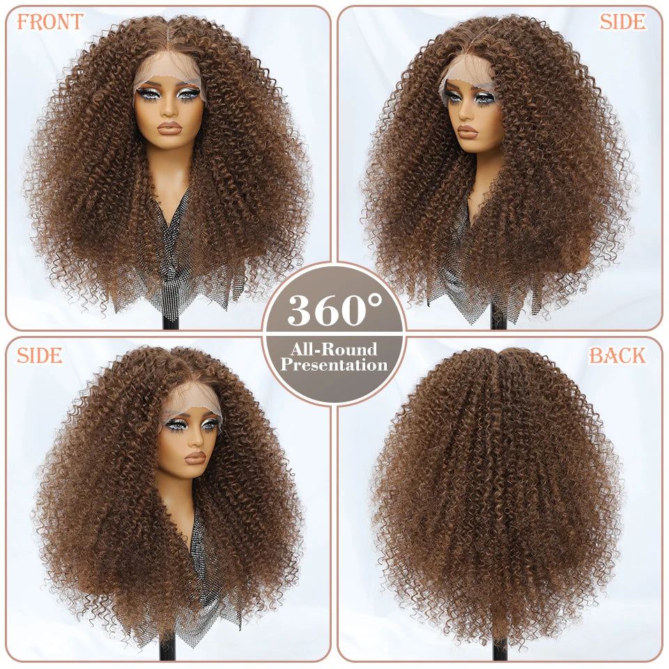 24 Inch Jerry Curl Synthetic Lace Wigs Ombre Burgundy Kinky Curly Wigs For Afro Female Black Latisha Lace Front Wigs For Woman