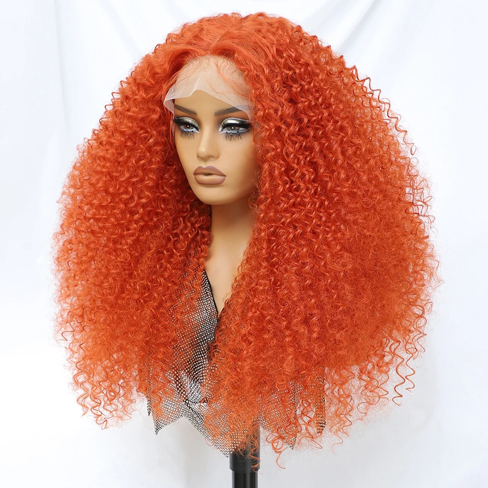 24 Inch Jerry Curl Synthetic Lace Wigs Ombre Burgundy Kinky Curly Wigs For Afro Female Black Latisha Lace Front Wigs For Woman