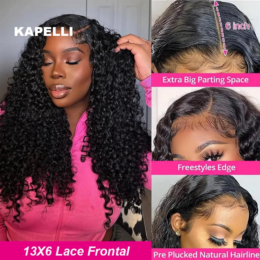280% High Density 3C4A Burmese Curly Human Hair Wigs HD Transparent 13x4 13X6 Lace Front Wigs for Women Brazilian 100% Raw Hair