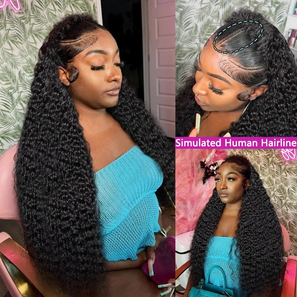 Deep Wave Human Hair Wigs 13X6 Hd Lace Frontal Wig Water Wave Lace Front Wigs Curly Brazilian Wigs 250 Density 40 Inch For Wome