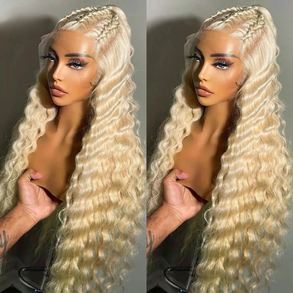 30 Inch Hot Red Wigs 13X4 Hd Lace Frontal Curly Wigs Red Color Deep Curly Wave Glueless Wigs For Women Cosplay Party Wigs