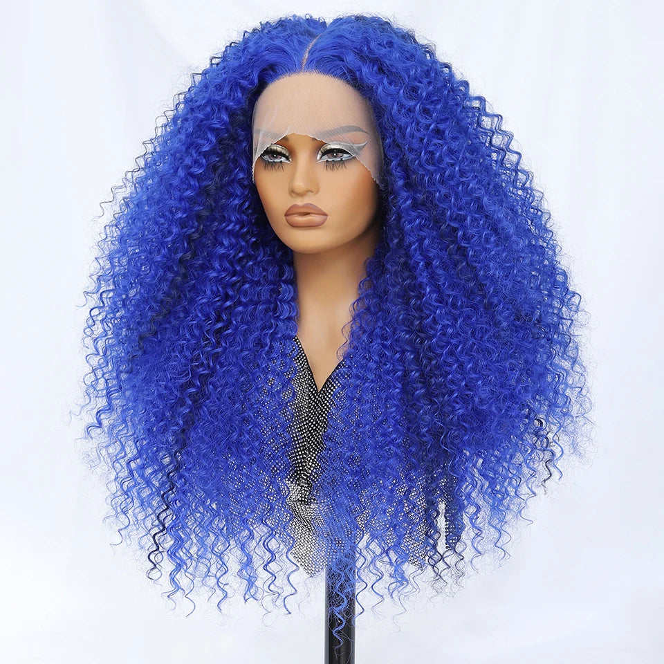 24 Inch Jerry Curl Synthetic Lace Wigs Ombre Burgundy Kinky Curly Wigs For Afro Female Black Latisha Lace Front Wigs For Woman