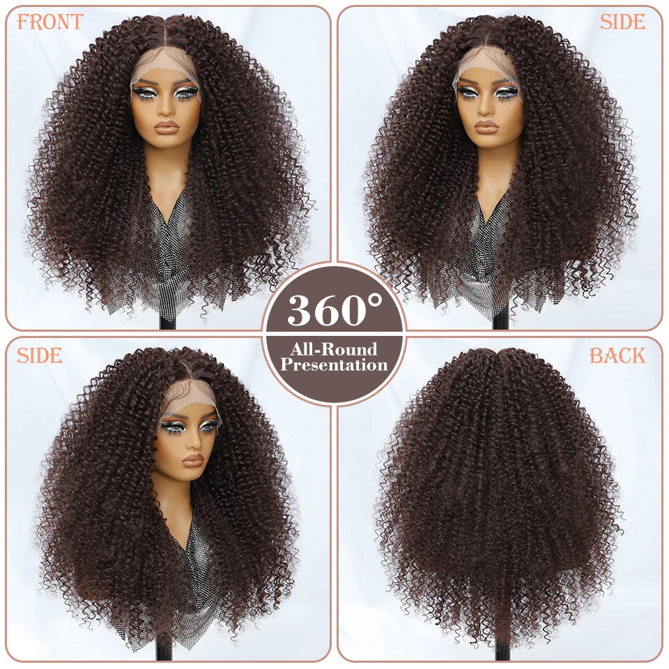 24 Inch Jerry Curl Synthetic Lace Wigs Ombre Burgundy Kinky Curly Wigs For Afro Female Black Latisha Lace Front Wigs For Woman