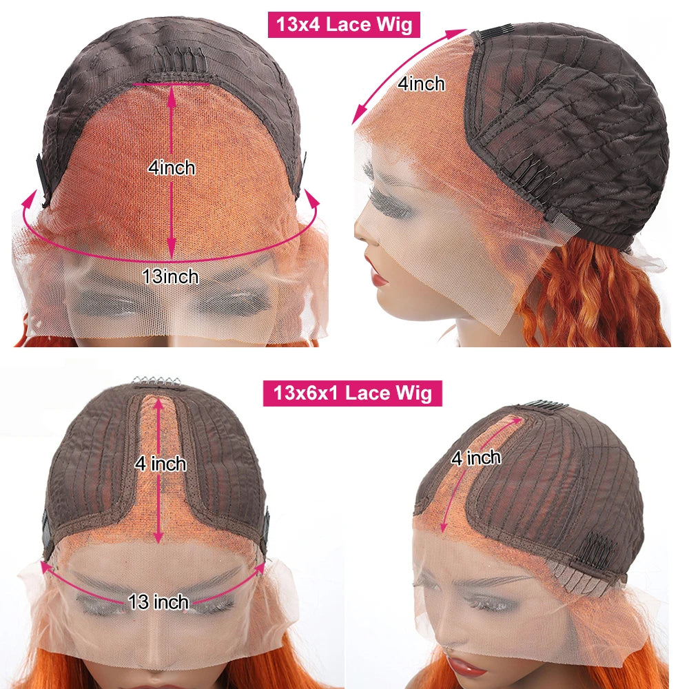 Ginger Orange Curly Bob Lace Front 180% Curly Bob Remy Pre Plucked With Baby Hair Brazilian Human Hair Wig Sale Human Wig