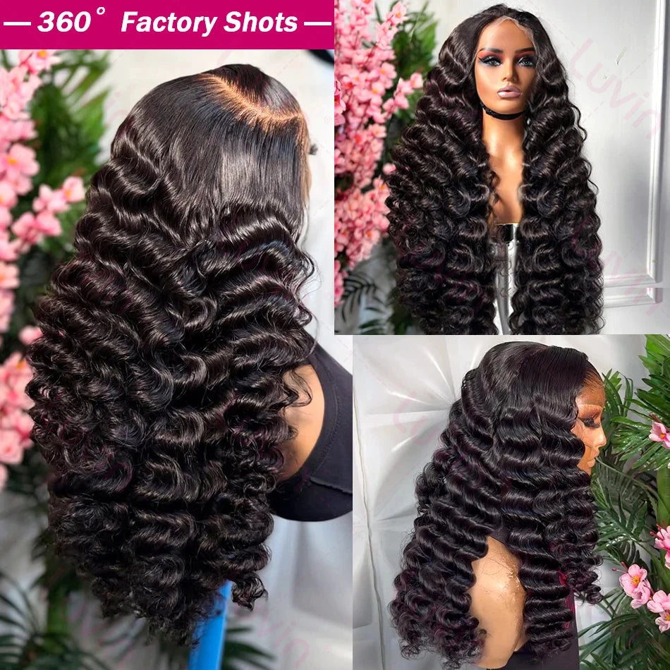 250 Density Burmese Curly Hair Wig 30 40 Inch Loose Wave 13x6 HD Lace Front Human Hair Wigs 13x4 Deep Wave Frontal Wig For Women