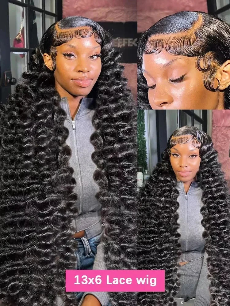 250 Density Burmese Curly Hair Wig 30 40 Inch Loose Wave 13x6 HD Lace Front Human Hair Wigs 13x4 Deep Wave Frontal Wig For Women