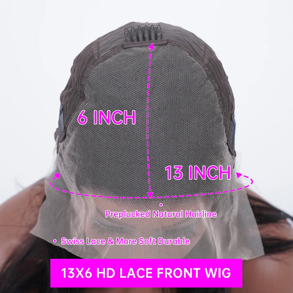 Chocolate Brown Deep Wave 13x6 Lace Front Wig Wig Human Hair Water Wave 250% Density Curly Wig Human Hair Brown Wigs Pre Plucked