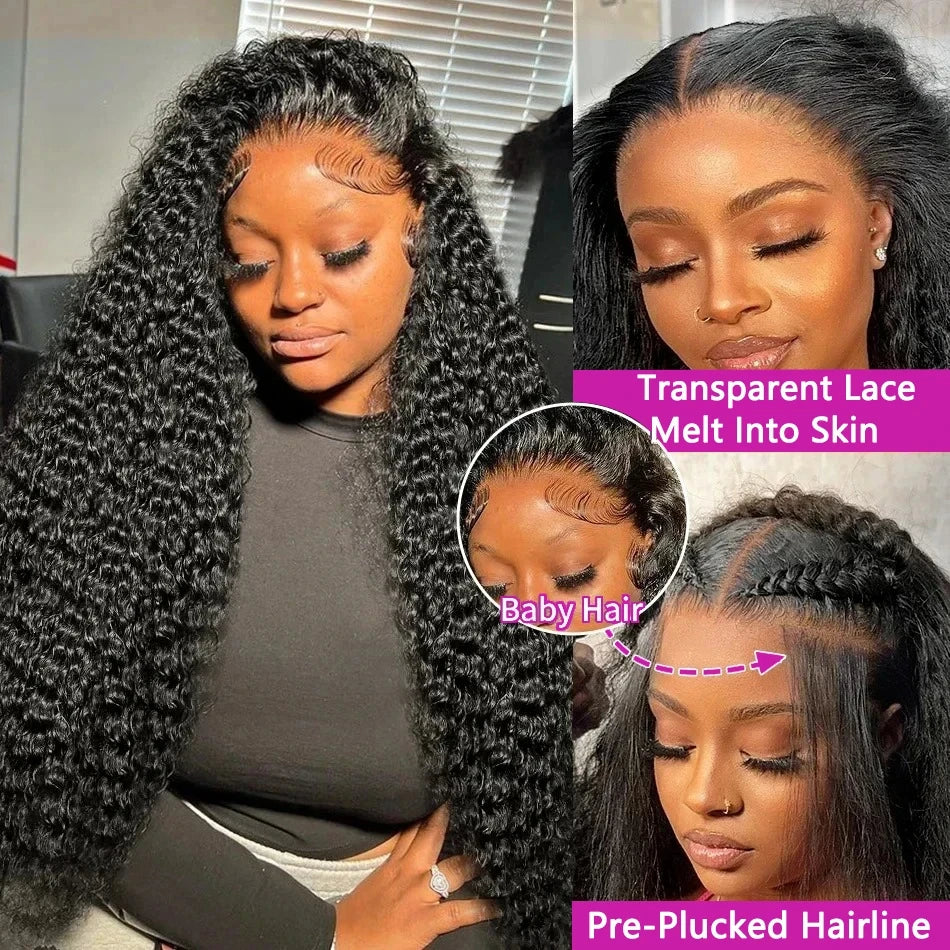 Deep Wave Human Hair Wigs 13X6 Hd Lace Frontal Wig Water Wave Lace Front Wigs Curly Brazilian Wigs 250 Density 40 Inch For Wome