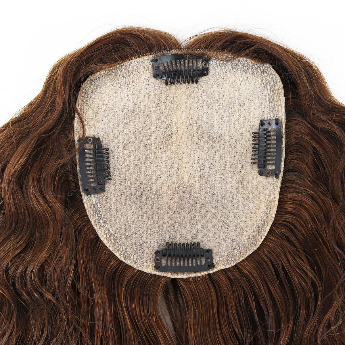 Curly Brown 12x13cm European Virgin Human Hair Topper Natural Realistic Scalp Silk Base Hair Extension With Clip In for Women