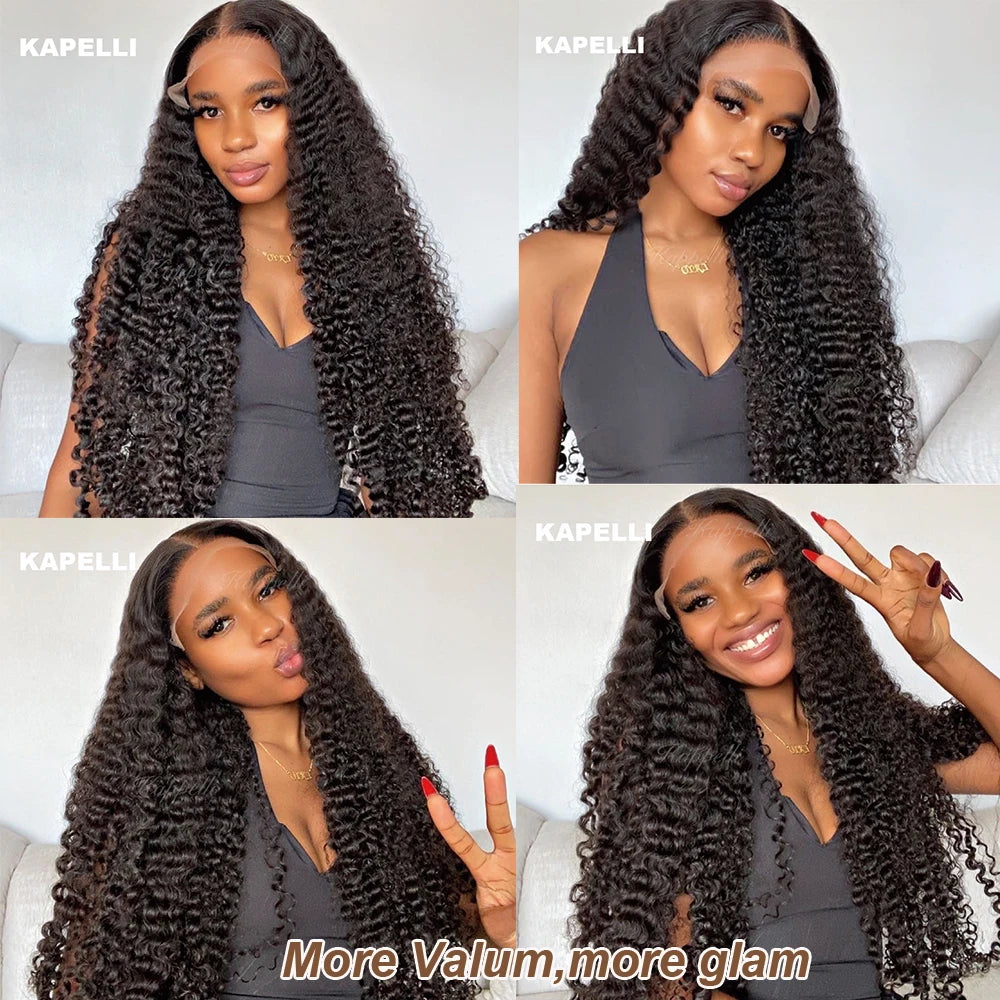 280% High Density 3C4A Burmese Curly Human Hair Wigs HD Transparent 13x4 13X6 Lace Front Wigs for Women Brazilian 100% Raw Hair