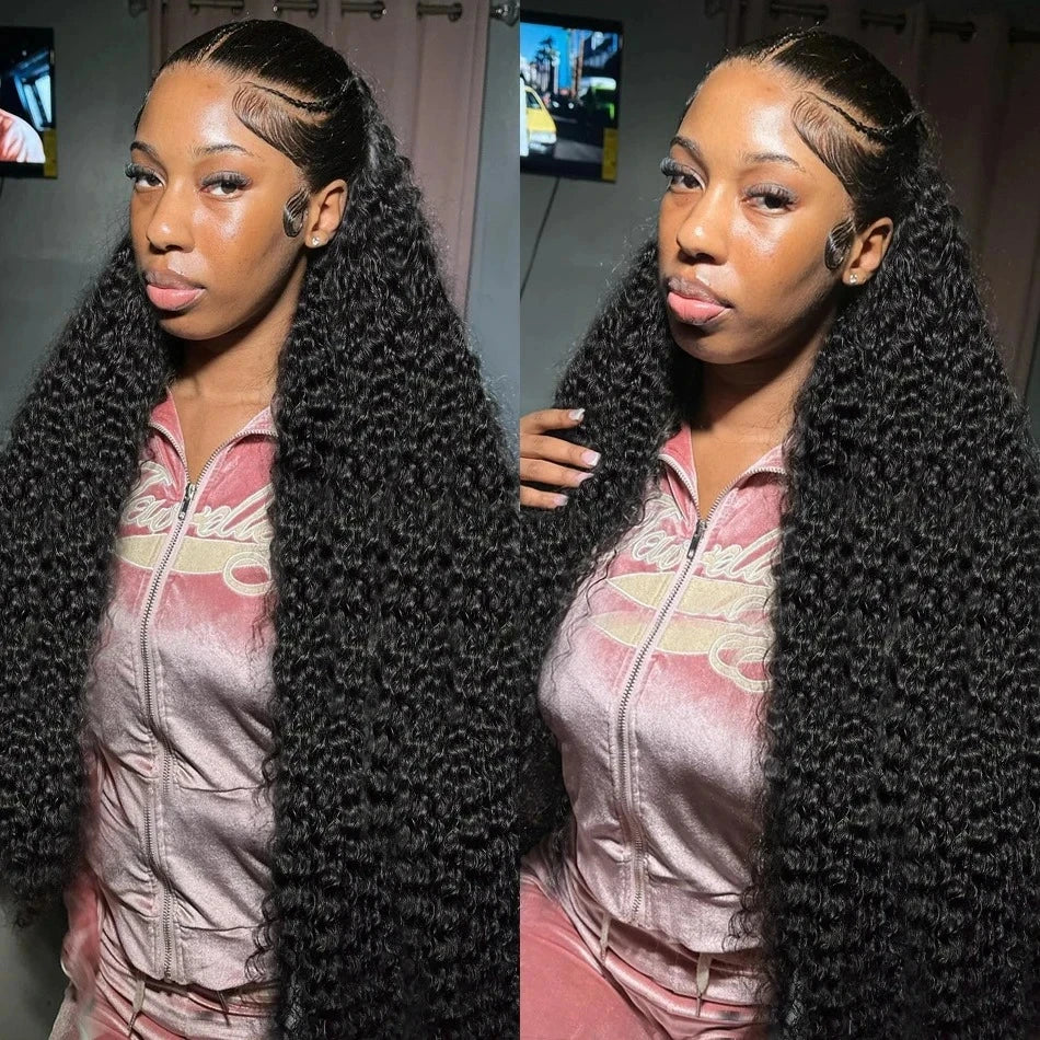 Deep Wave Human Hair Wigs 13X6 Hd Lace Frontal Wig Water Wave Lace Front Wigs Curly Brazilian Wigs 250 Density 40 Inch For Wome