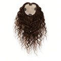 Curly Brown 12x13cm European Virgin Human Hair Topper Natural Realistic Scalp Silk Base Hair Extension With Clip In for Women