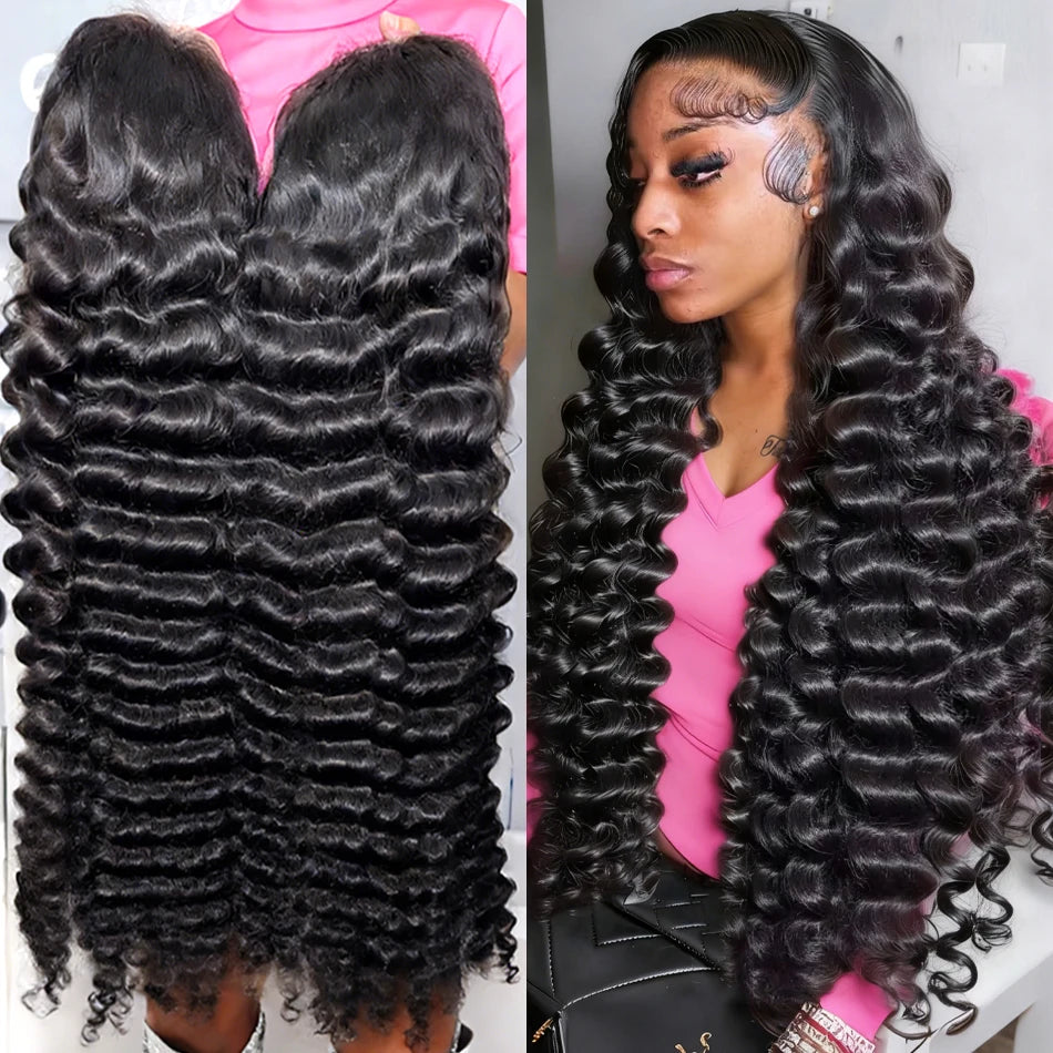 250 Density Burmese Curly Hair Wig 30 40 Inch Loose Wave 13x6 HD Lace Front Human Hair Wigs 13x4 Deep Wave Frontal Wig For Women