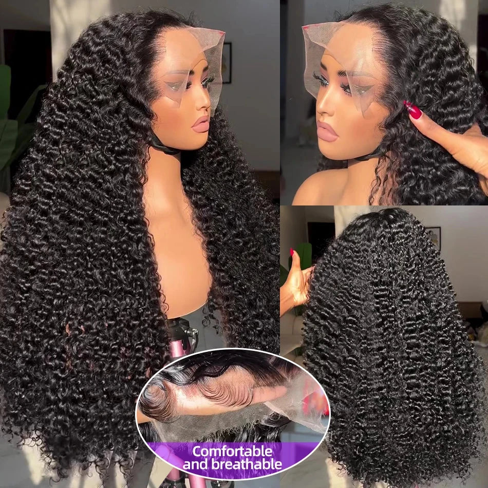 Deep Wave Human Hair Wigs 13X6 Hd Lace Frontal Wig Water Wave Lace Front Wigs Curly Brazilian Wigs 250 Density 40 Inch For Wome