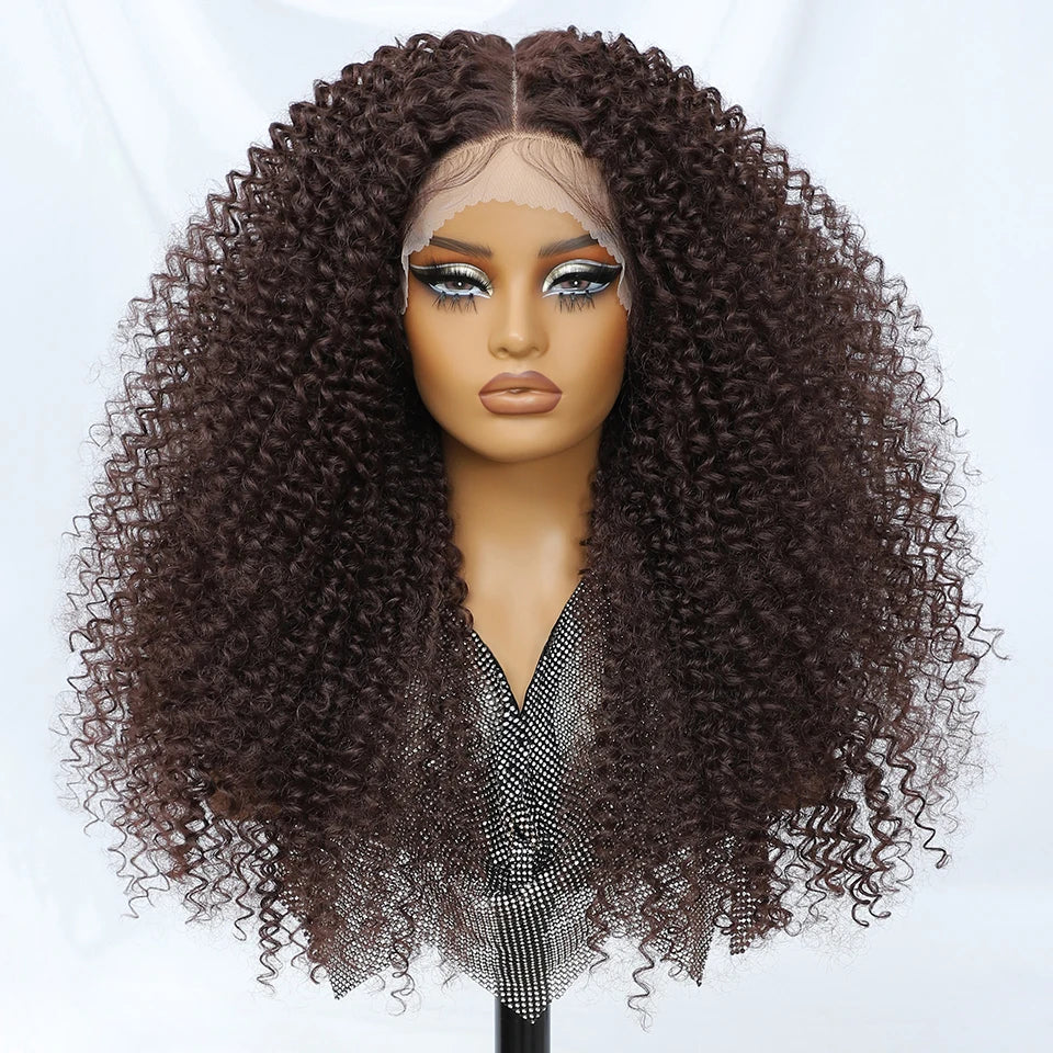 24 Inch Jerry Curl Synthetic Lace Wigs Ombre Burgundy Kinky Curly Wigs For Afro Female Black Latisha Lace Front Wigs For Woman