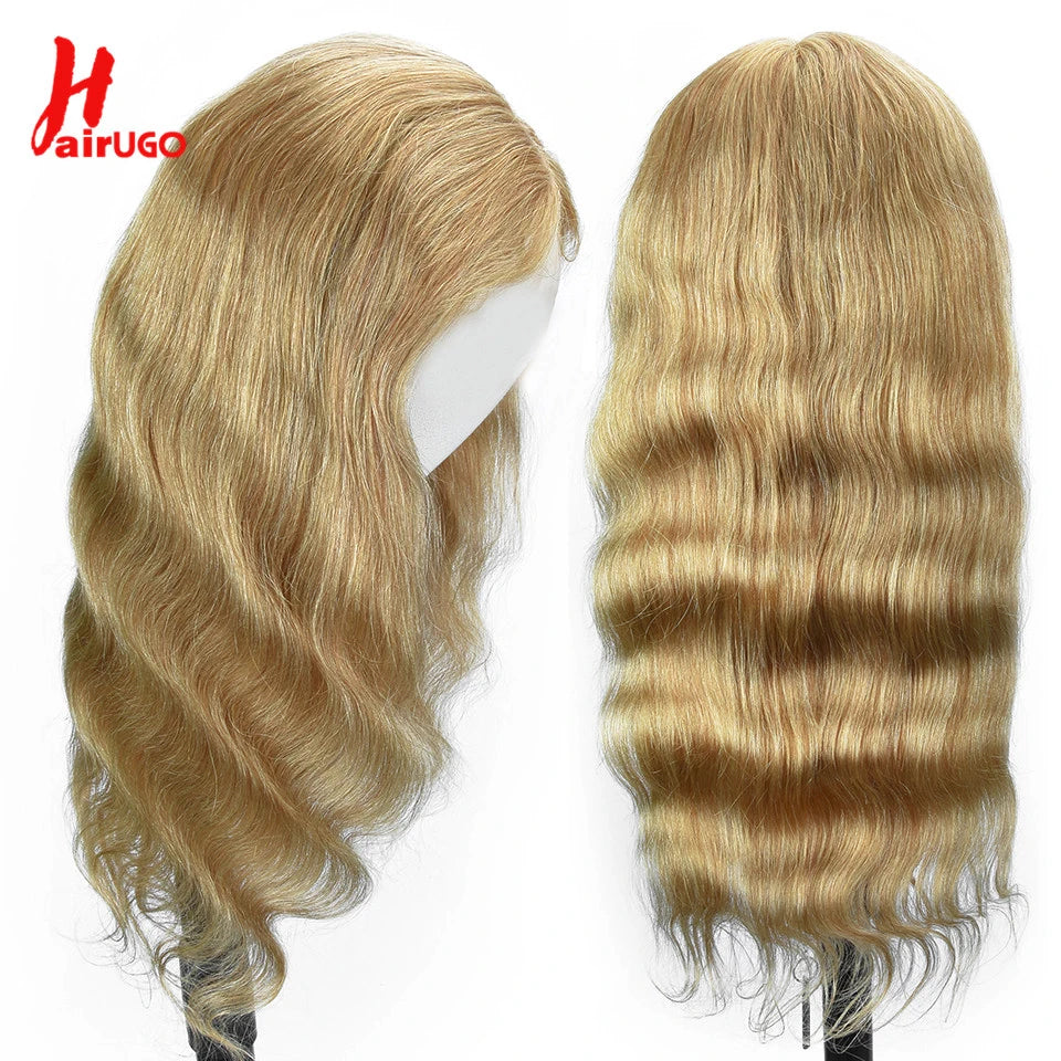 HairUGo 4# Brown Body Wave Lace Closure Human Hair Wigs T Lace Part Wigs Peruvian Hair Chocolate 4x4 Lace Closure Wigs For Women
