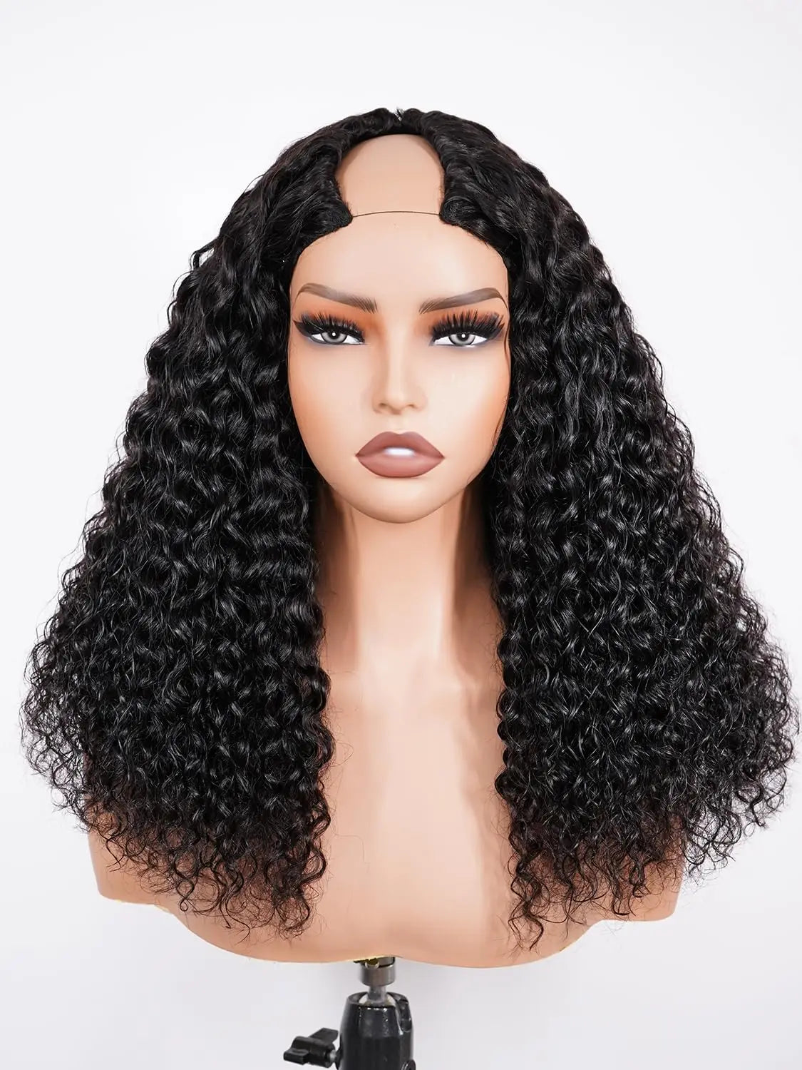 Curly V Part Wig Human Hair No Leave Out Upgrade V Part Wigs Glueless 30 Inch Natural Color Water Wave Human Hair Wig For Women