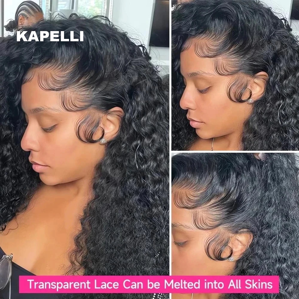 280% High Density 3C4A Burmese Curly Human Hair Wigs HD Transparent 13x4 13X6 Lace Front Wigs for Women Brazilian 100% Raw Hair