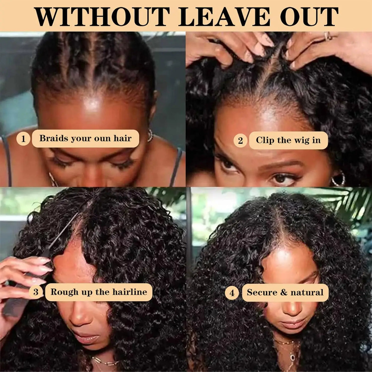 Curly V Part Wig Human Hair No Leave Out Upgrade V Part Wigs Glueless 30 Inch Natural Color Water Wave Human Hair Wig For Women