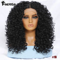 16" Kinky Curly Synthetic Lace Front Wig Black Blonde Wigs For Women Female Ginger Purple Heat Resistant Natural Hair
