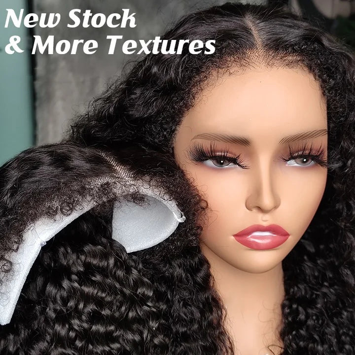 34in 250% Curly Baby Hair Wig 13x6 HD Lace Front Human Hair Wigs Kinky Curly Pre plucked 4x4 HD Closure Wig For Women Water Wave
