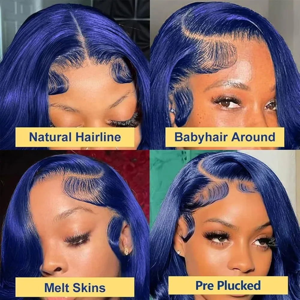 Royal Blue Wigs Long Natural Curly Wavy Wig for Women Synthetic Free Part Loose Deep Wave 13X4 Colored Wigs for Cosplay Party