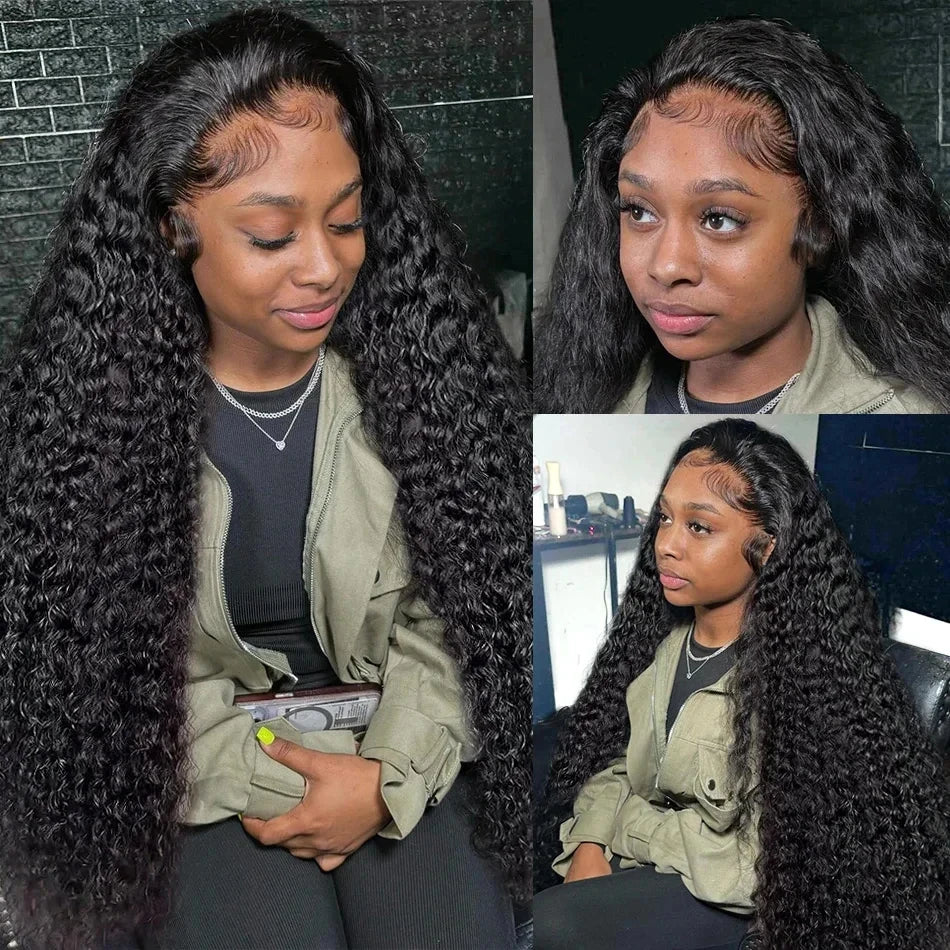 Deep Wave Human Hair Wigs 13X6 Hd Lace Frontal Wig Water Wave Lace Front Wigs Curly Brazilian Wigs 250 Density 40 Inch For Wome
