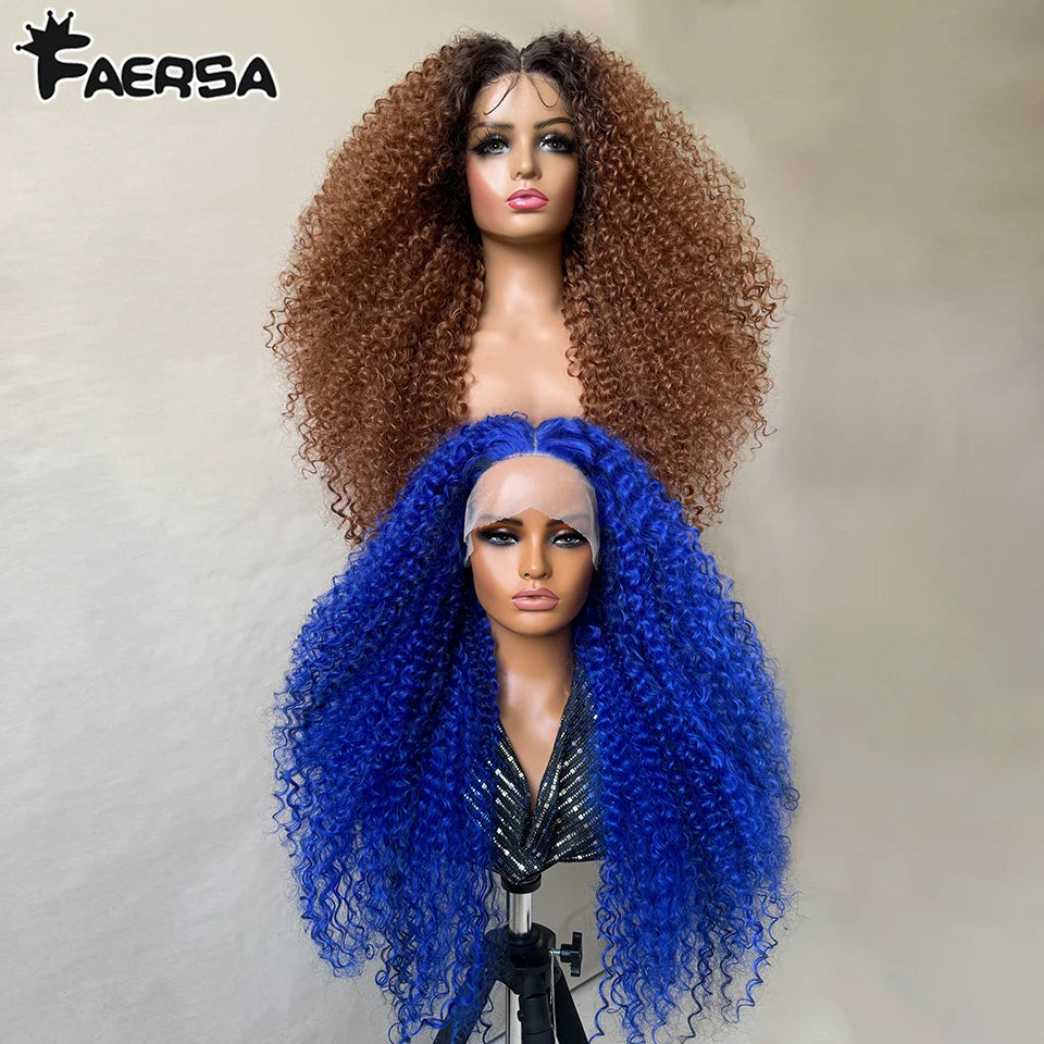 24 Inch Jerry Curl Synthetic Lace Wigs Ombre Burgundy Kinky Curly Wigs For Afro Female Black Latisha Lace Front Wigs For Woman